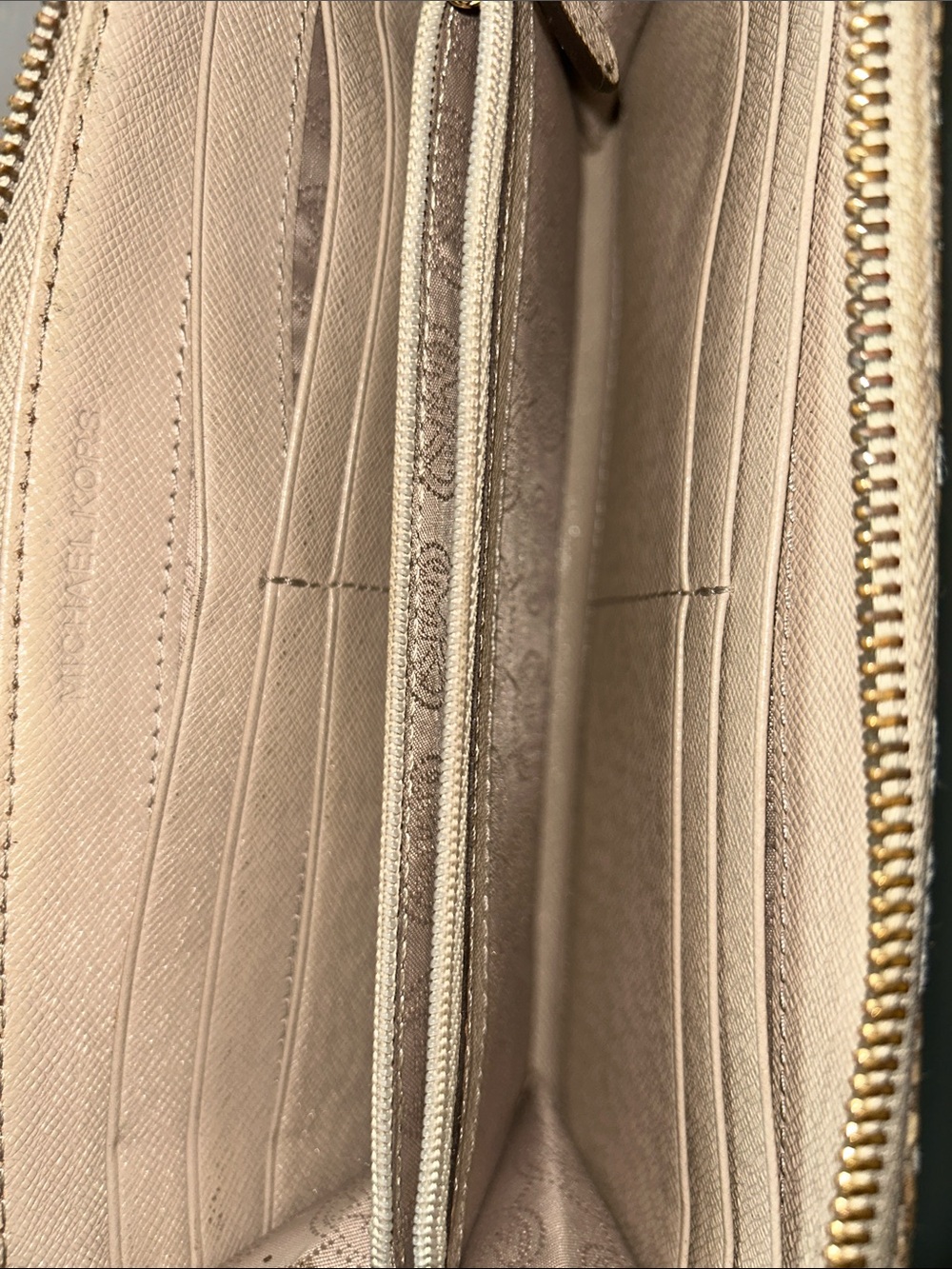 Michael Kors Snake-Embossed Zip Wallet with Gold Plaque - Picture 8 of 9